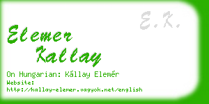 elemer kallay business card